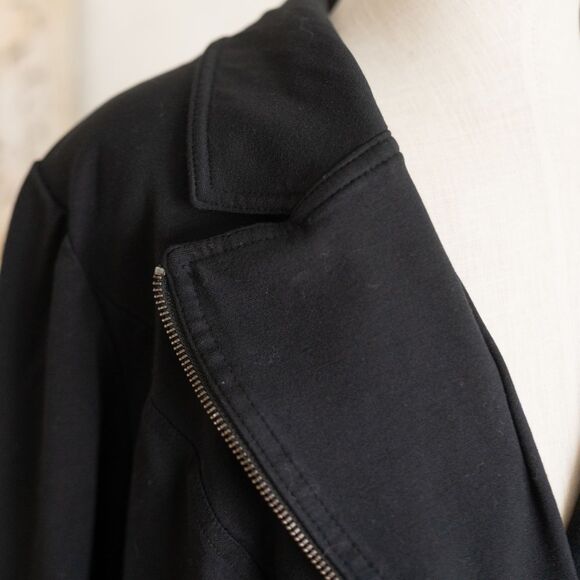 Lane Bryant Black Knit Moto Jacket‎ size 28 - Picture 9 of 12